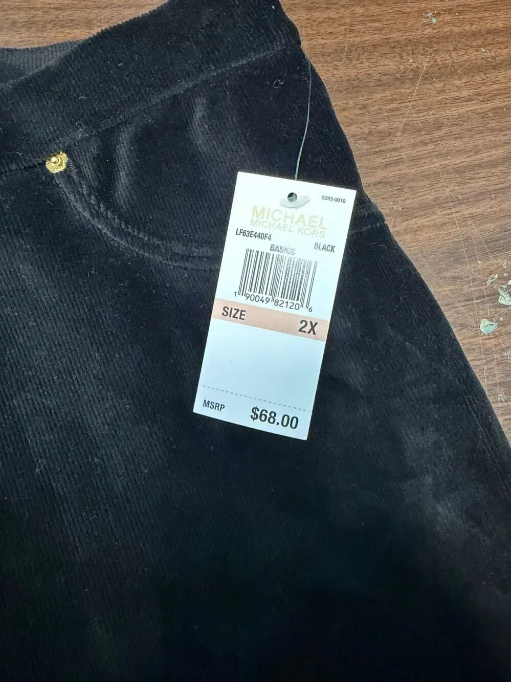 Michael Kors Black Stretch Corduroy Pants Womens Size 2X NEW WITH TAGS